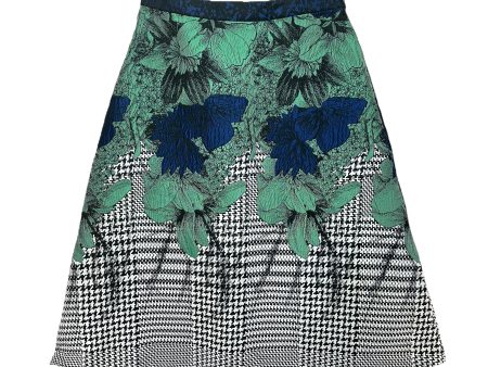 Turquoise Garden Jacquard Embossed Midi Skirt By Eva Franco X Anthropologie Size: 4 Petite For Cheap