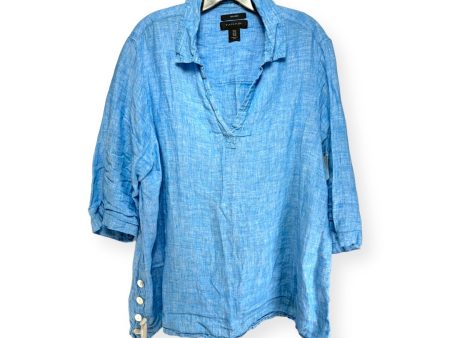 Linen Tunic 3 4 Sleeve By Tahari By Arthur Levine  Size: 1x Discount